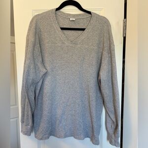 TNA Light Gray Waffle Knit Top